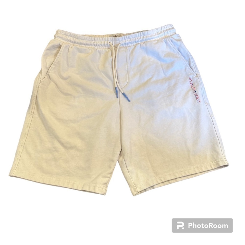 Scotch & Soda Mens Shorts Elastic Waist Sweatshorts Casual Beige Comfy
